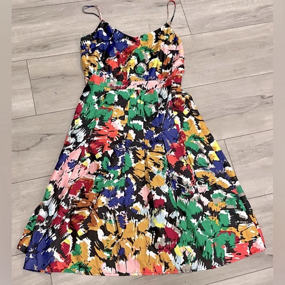 EUC JCrew Silk Splatter Paint Dress Size 10 - Picture 4 of 5